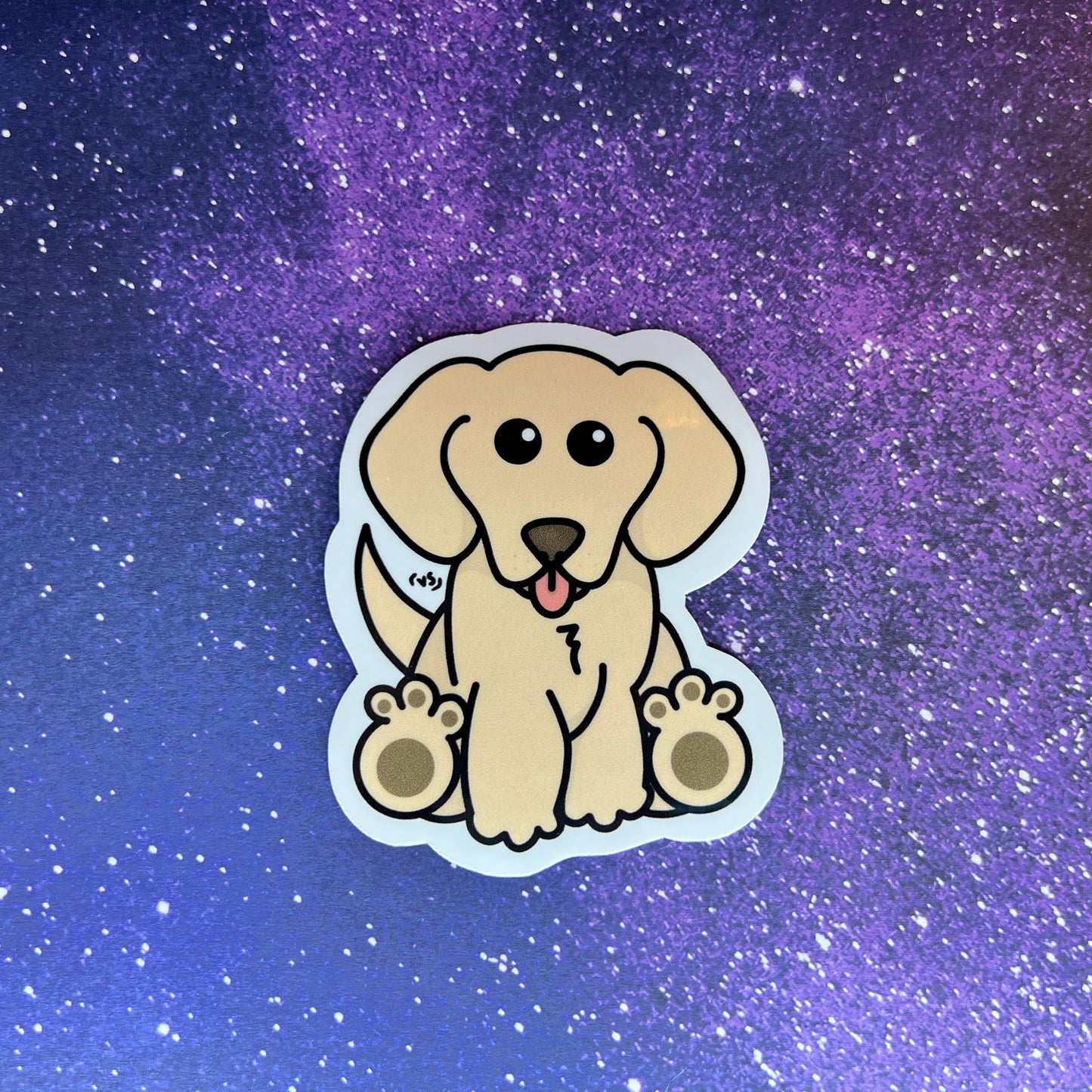 Golden Puppy Water Resistant Sticker