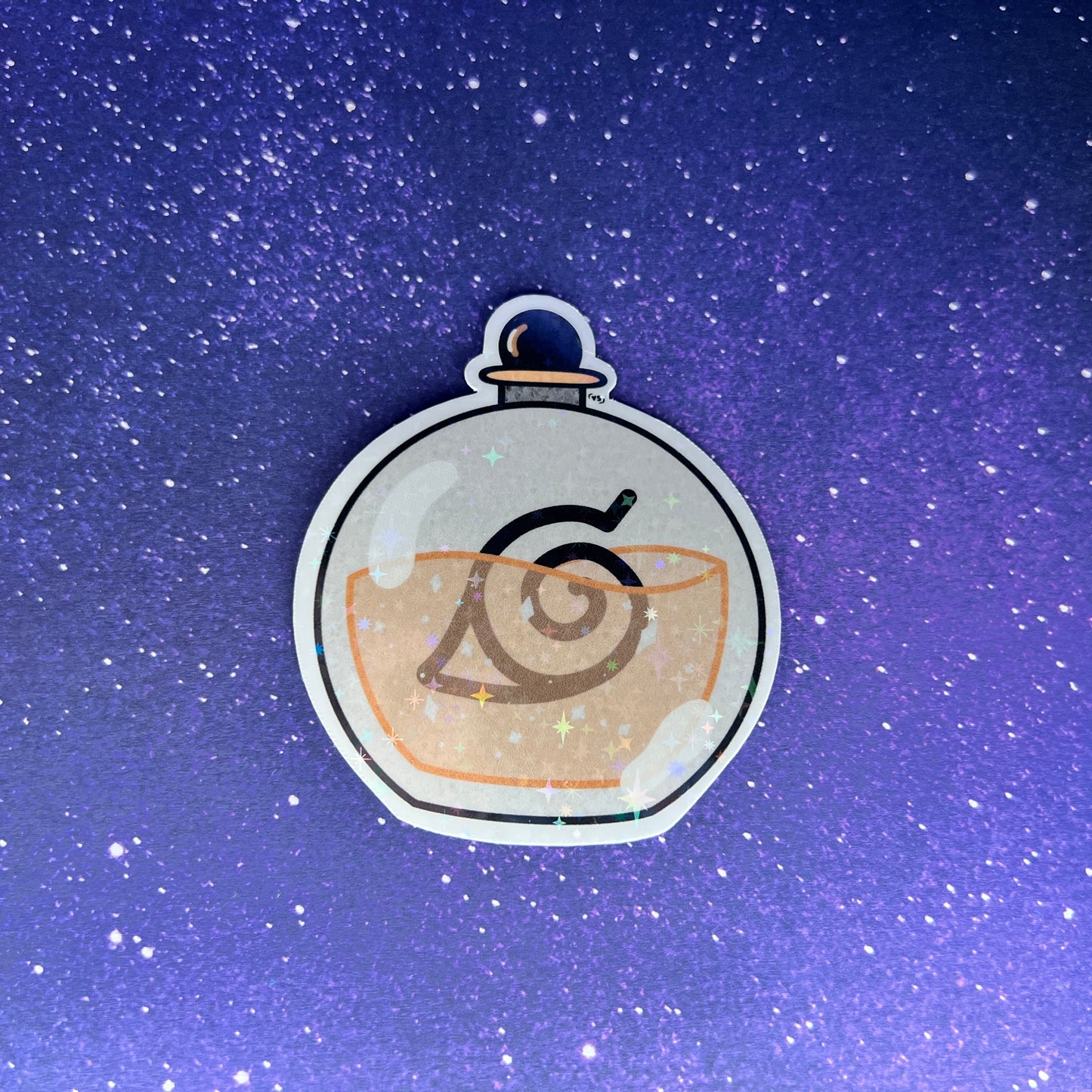 Naruto Potion Bottle Star Holographic Water Resistant Sticker