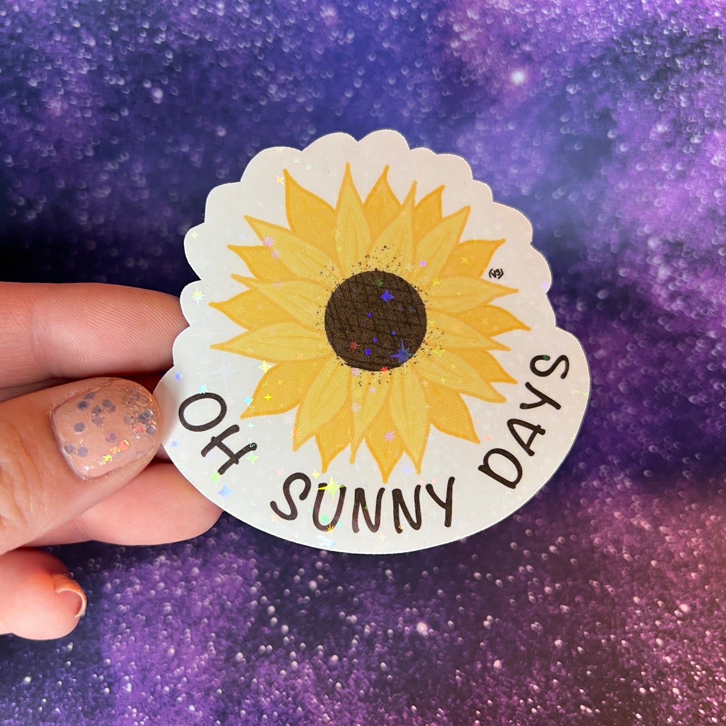 Oh Sunny Days Sunflower Water Resistant Sticker