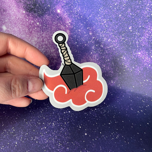 Akatsuki Cloud with Kunai Water Resistant Sticker