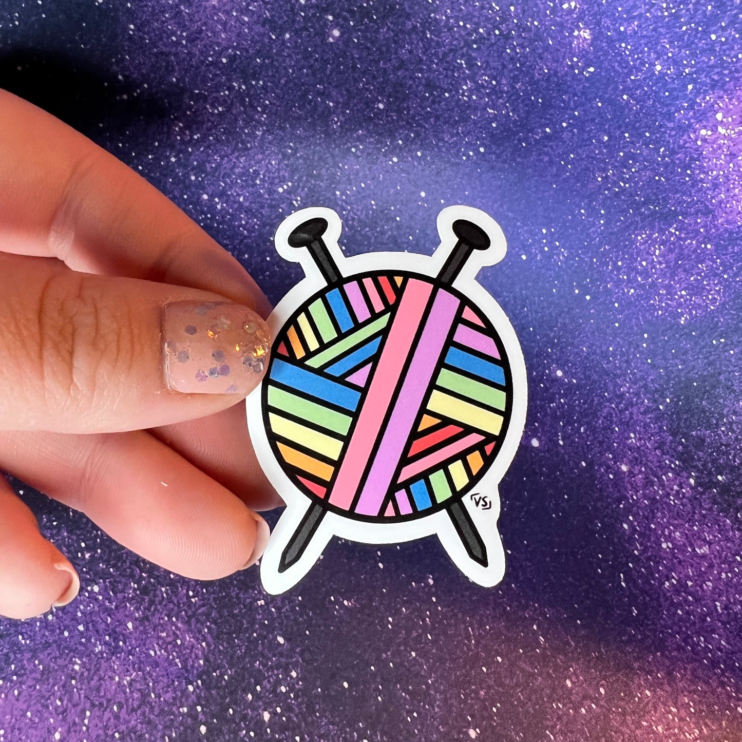 Rainbow Yarn Water Resistant Stickers | Crochet, Knit |