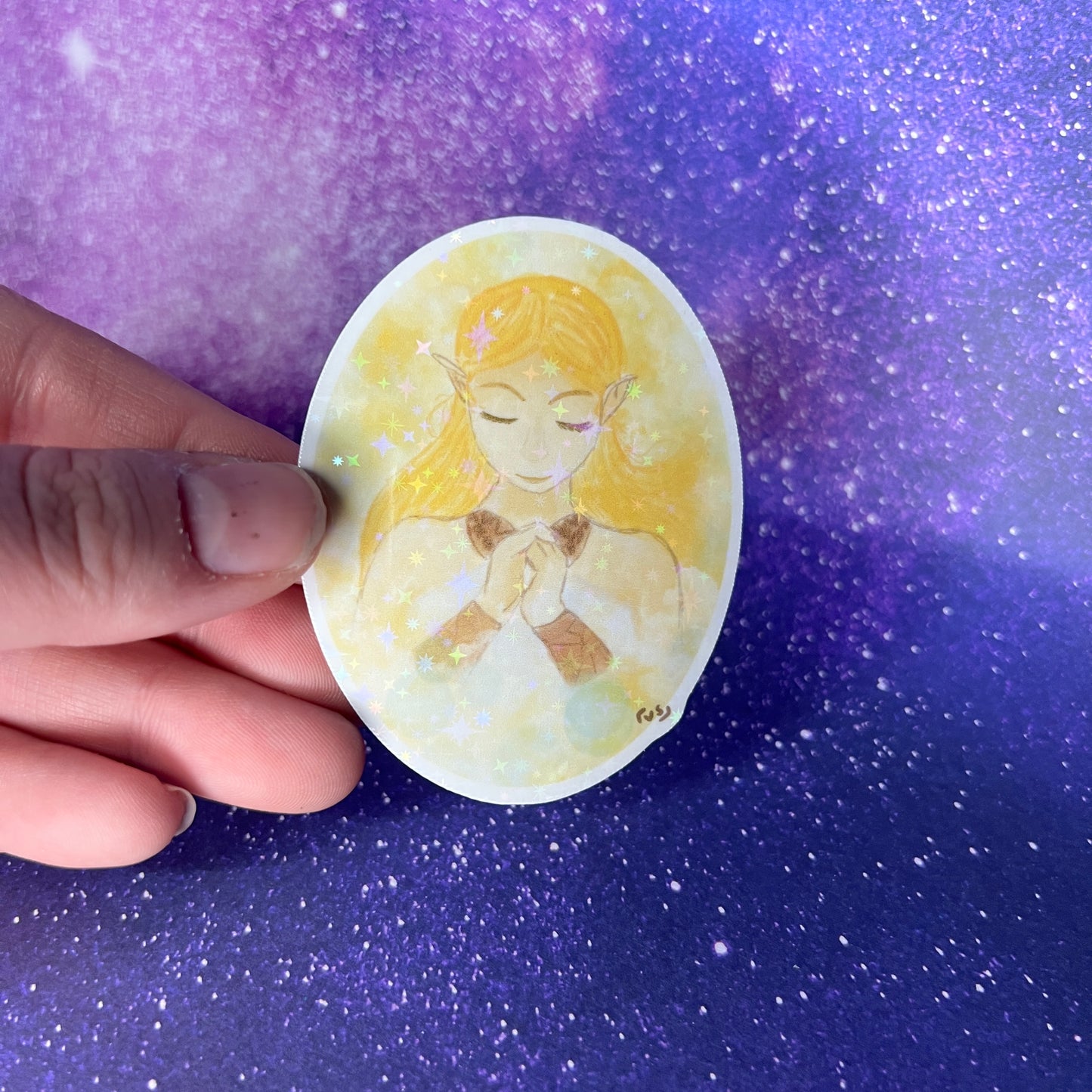 Zelda Star Holographic Water Resistant Sticker