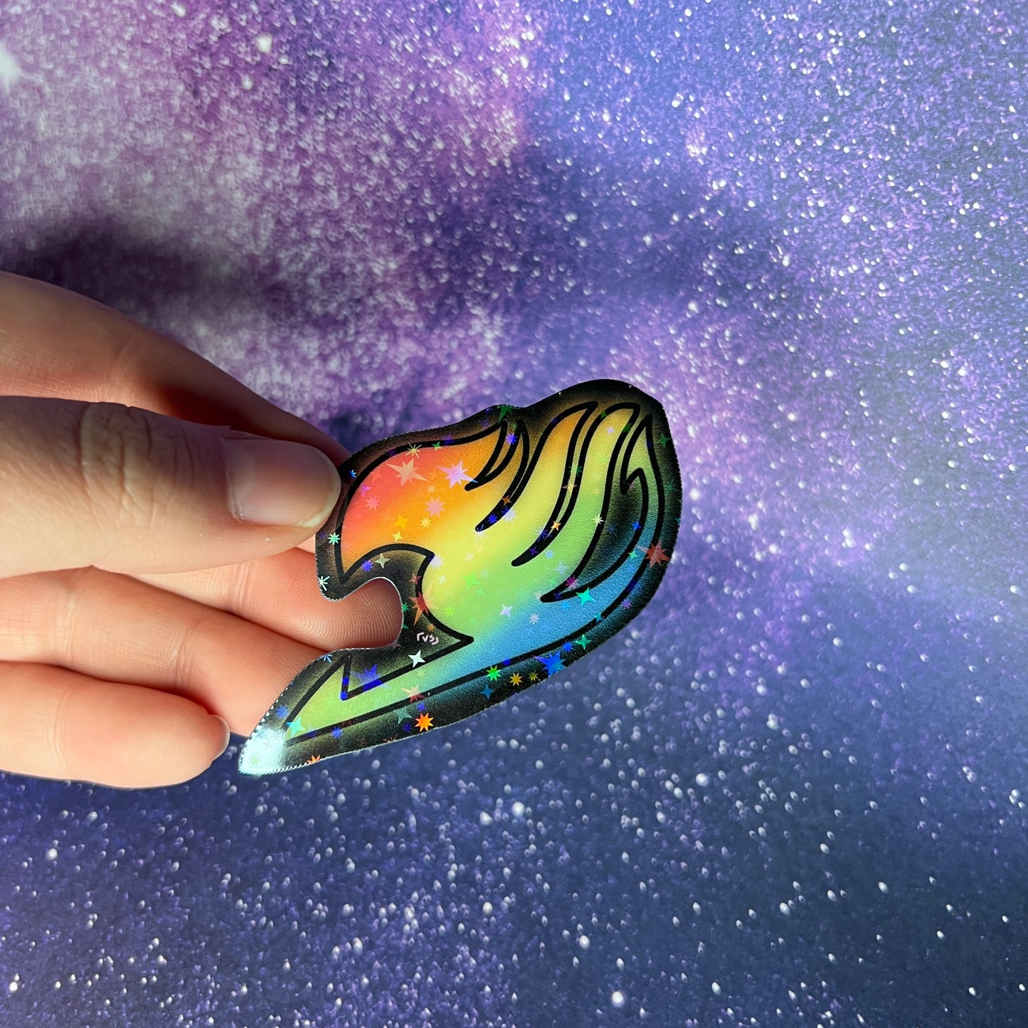 FairyTail Rainbow Logo Star Holographic Water Resistant Sticker