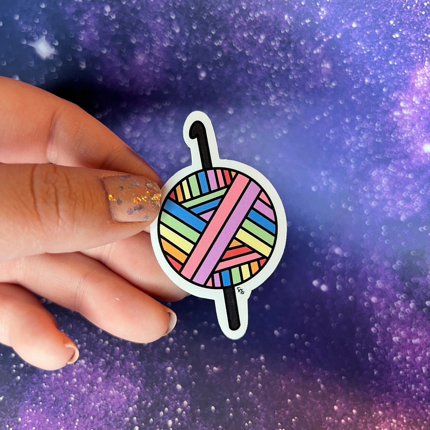 Rainbow Yarn Water Resistant Stickers | Crochet, Knit |