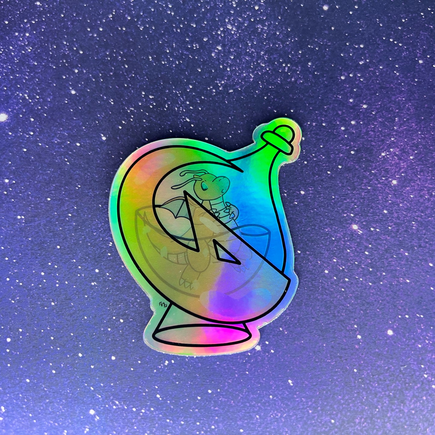 Dragonite in a Bottle Pokémon Holographic Waterproof Sticker