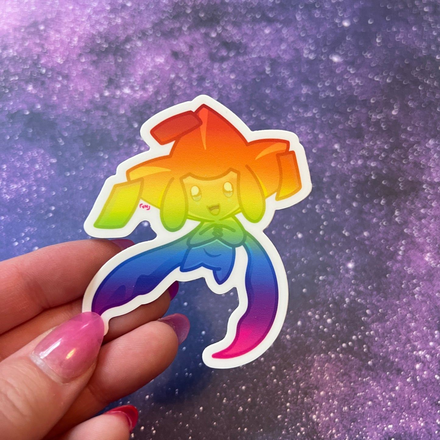 Rainbow Jirachi Pokémon Waterproof Sticker