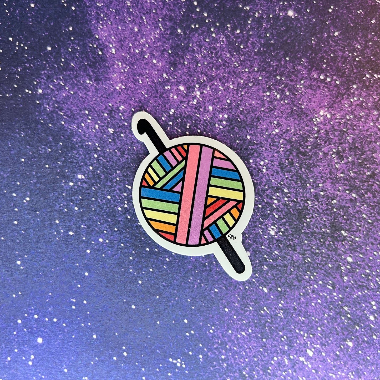 Rainbow Yarn Water Resistant Stickers | Crochet, Knit |