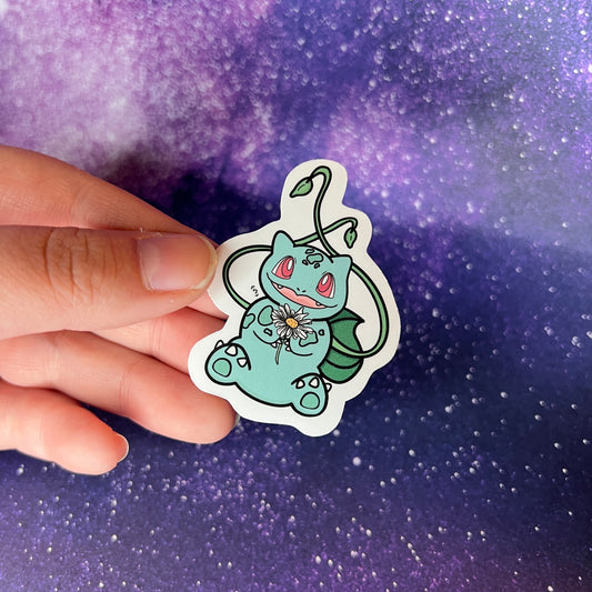 Bulbasaur with a Flower Pokémon Water Resistant Sticker