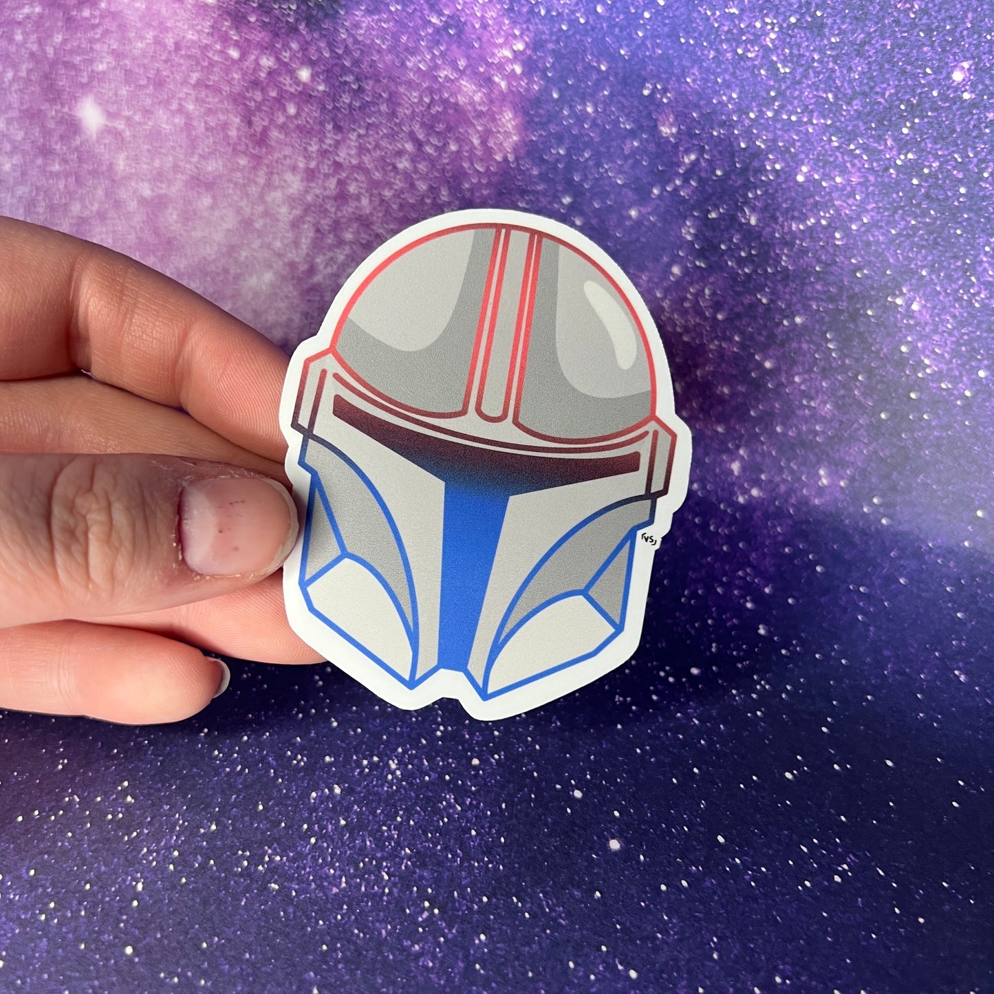 Mandalorian Helmet Water Resistant Sticker