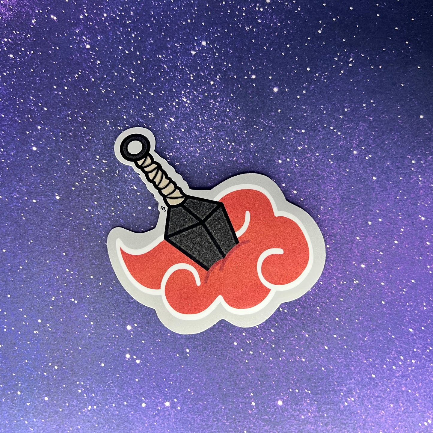 Akatsuki Cloud with Kunai Water Resistant Sticker