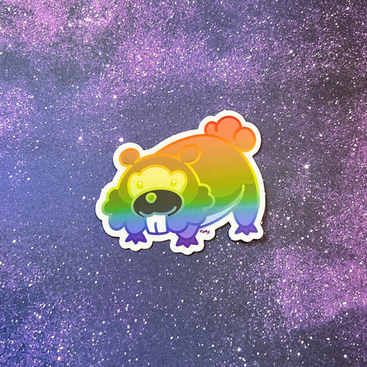 Rainbow Bidoof Pokémon Waterproof Sticker
