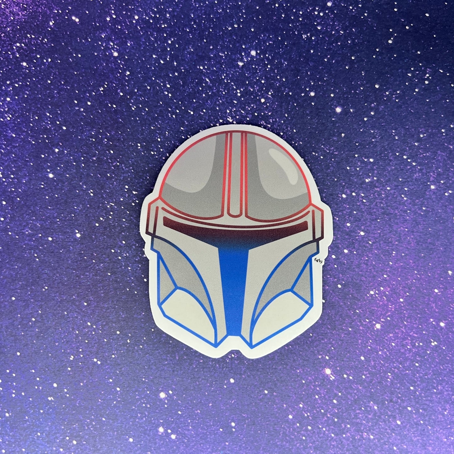 Mandalorian Helmet Water Resistant Sticker
