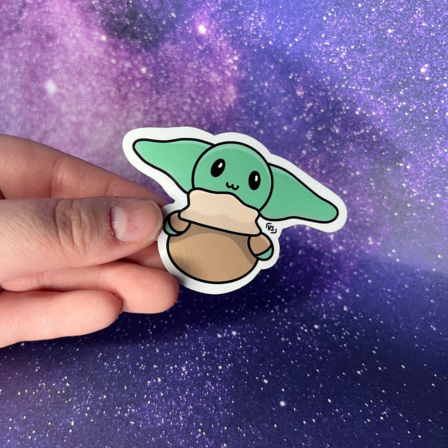 Baby Yoda Water Resistant Sticker