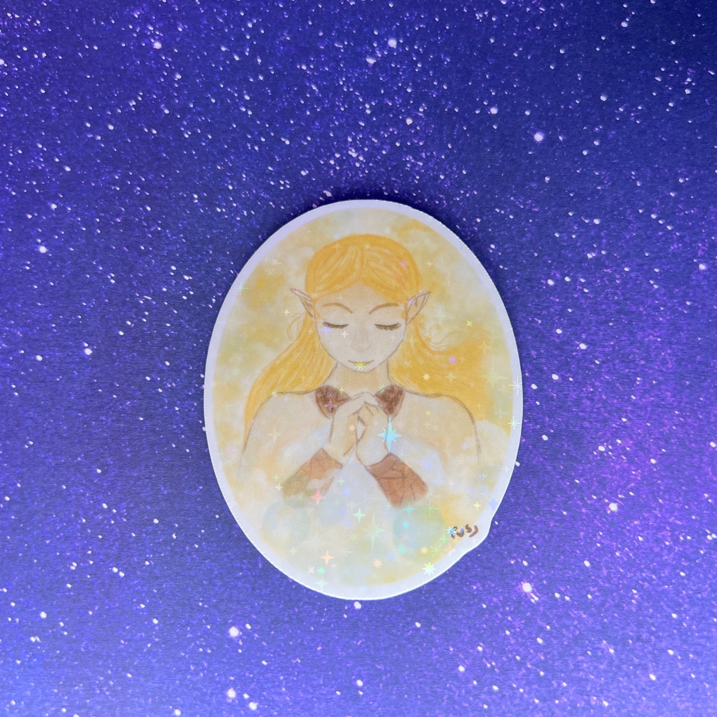 Zelda Star Holographic Water Resistant Sticker