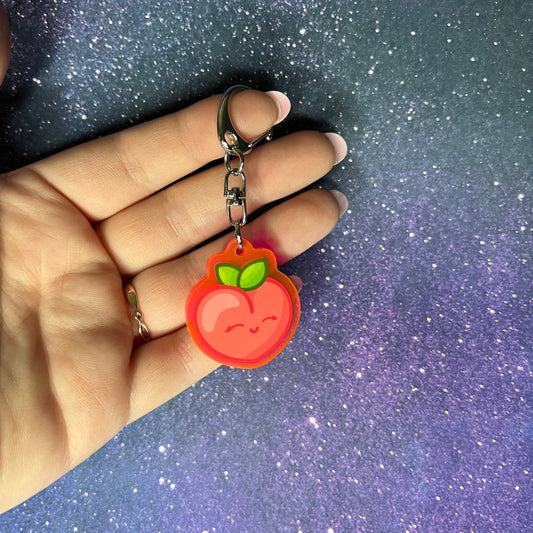 Cutie Peach Pink Keychain