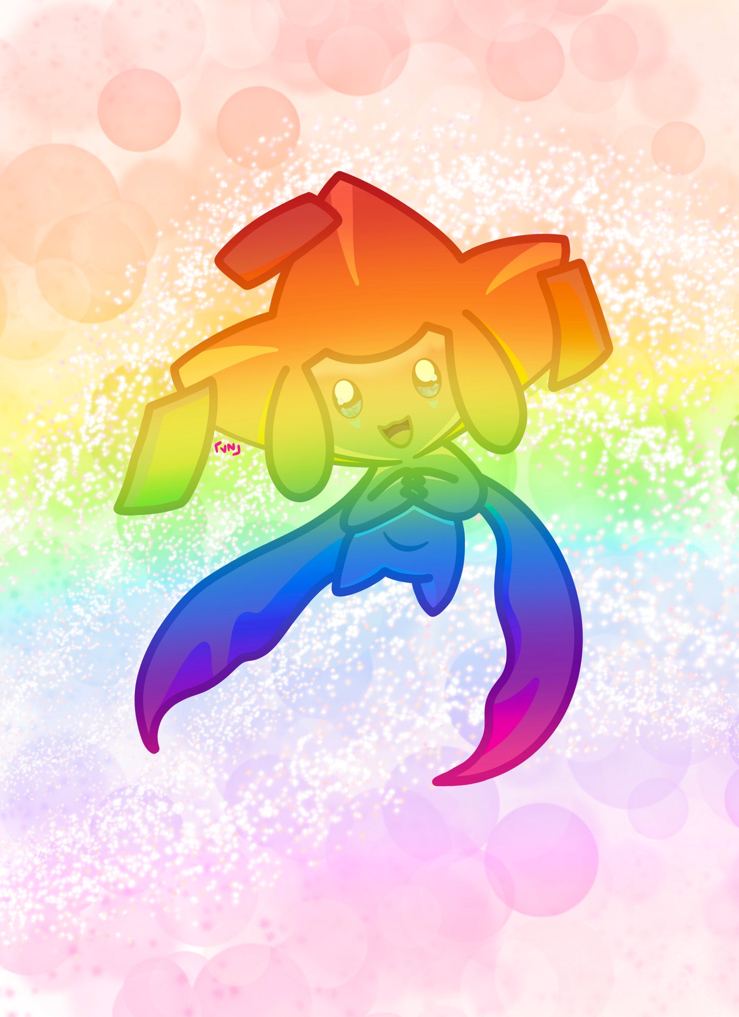 Rainbow Jirachi Pokémon Waterproof Sticker