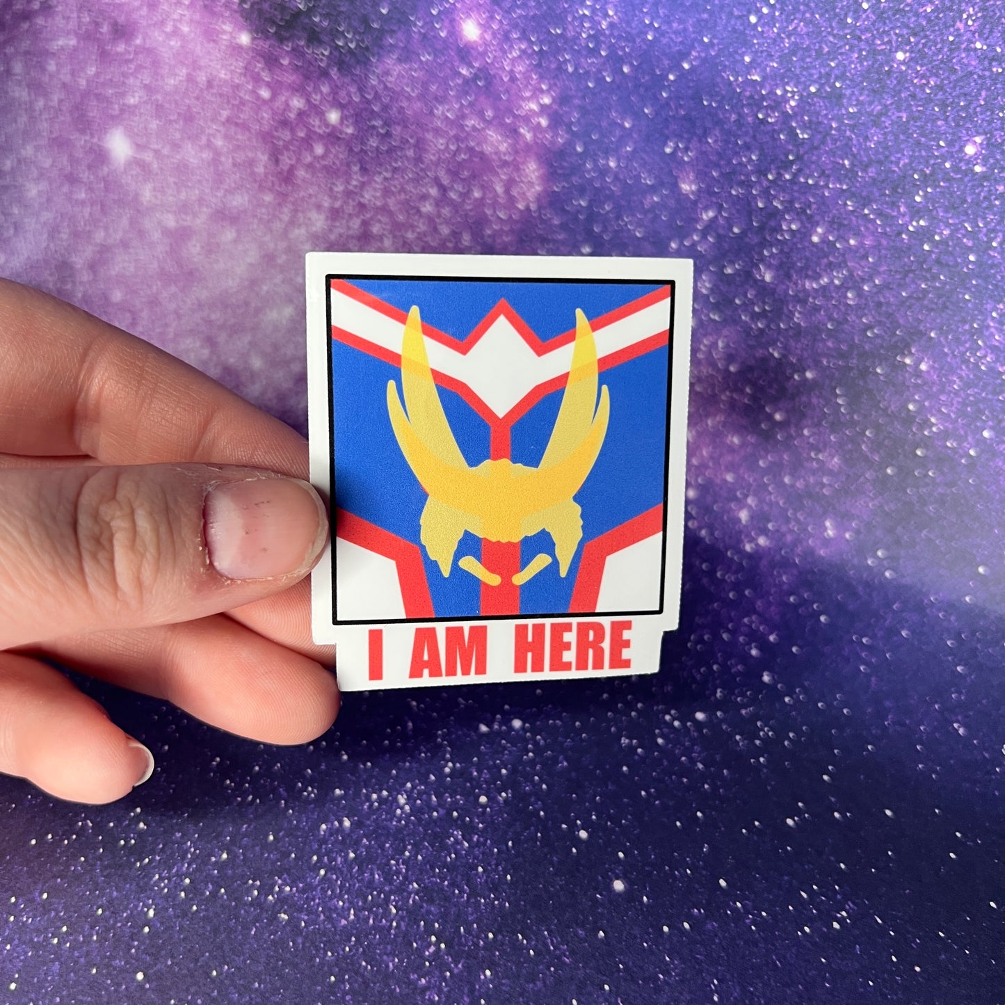I AM HERE All Might Water Resistant Sticker