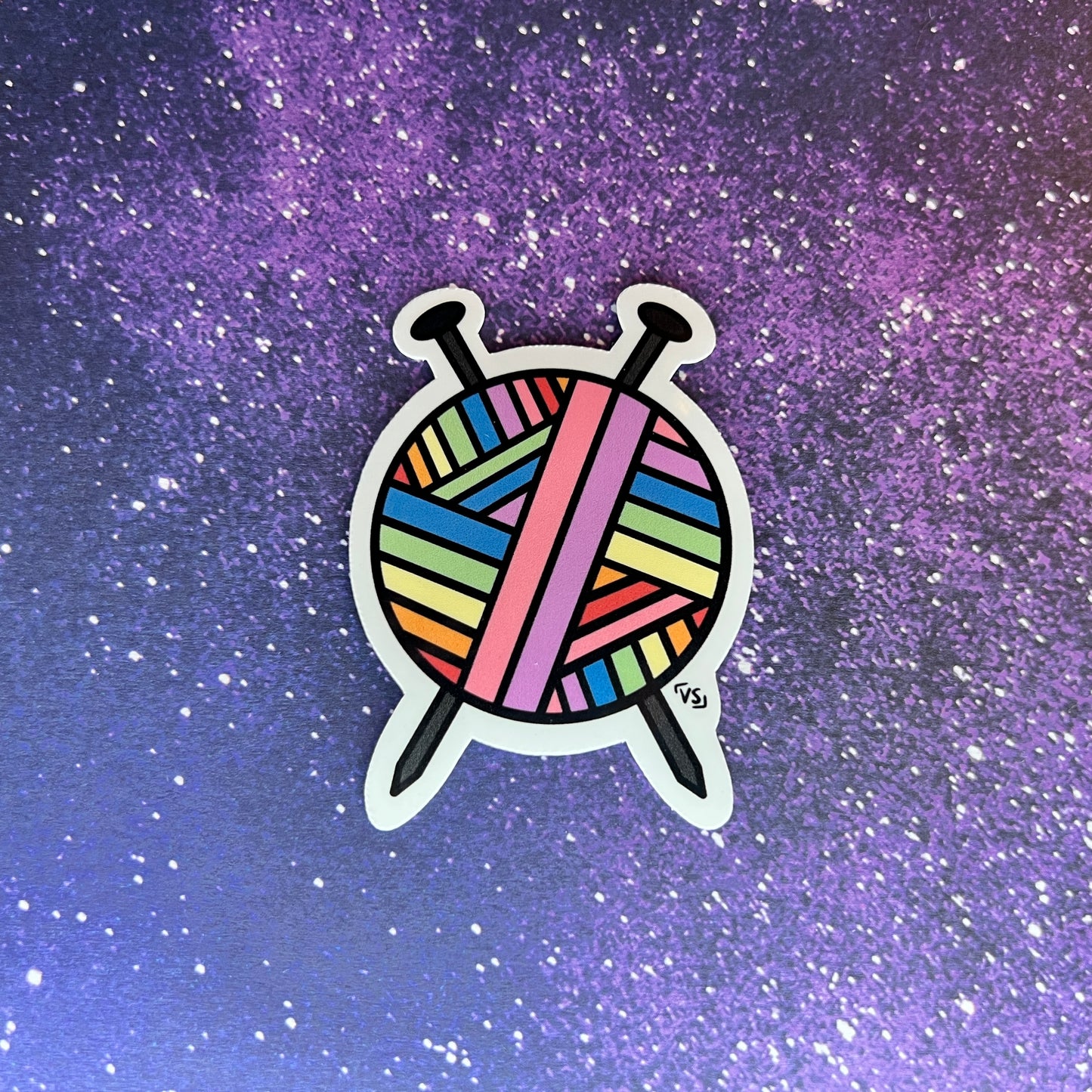 Rainbow Yarn Water Resistant Stickers | Crochet, Knit |
