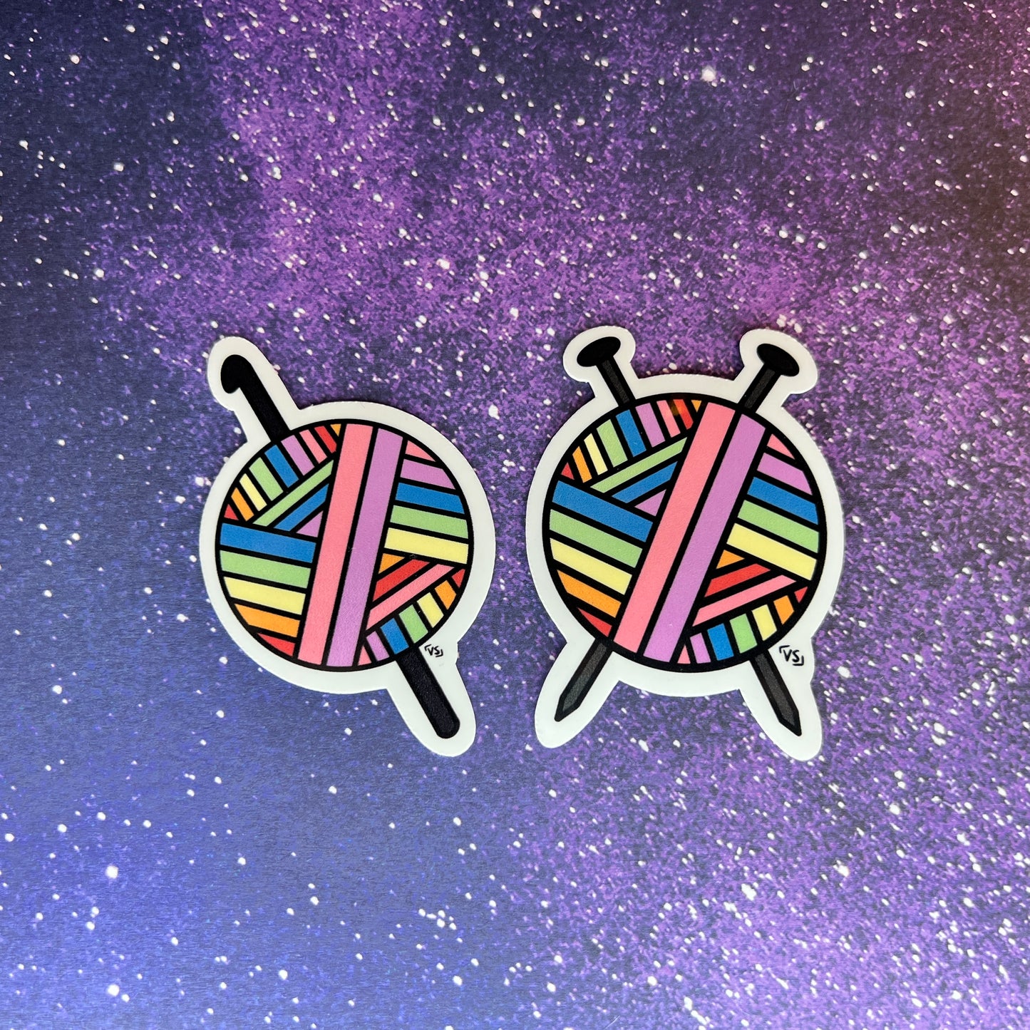 Rainbow Yarn Water Resistant Stickers | Crochet, Knit |