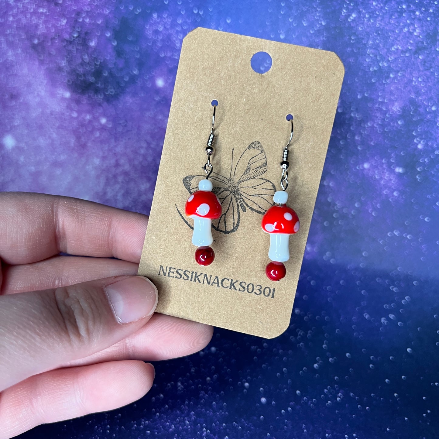 Red Mushroom Earrings
