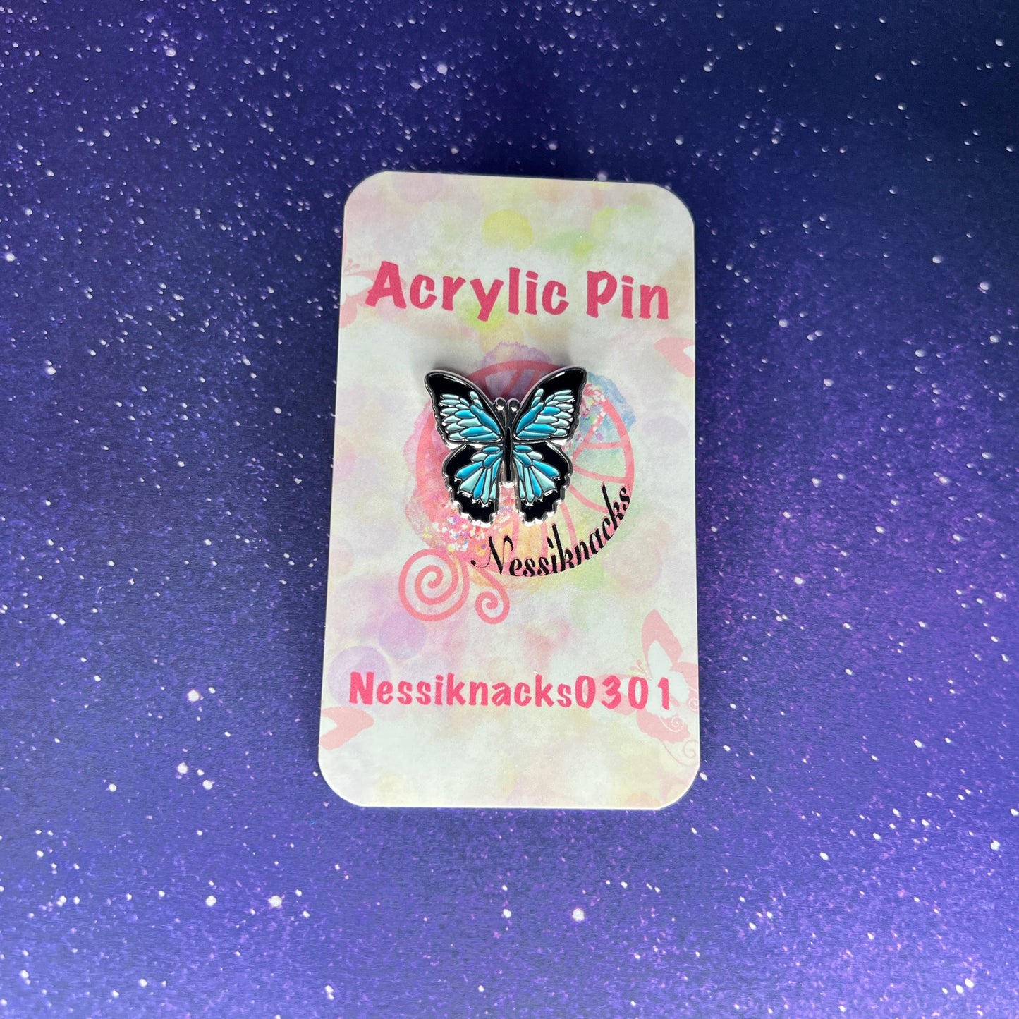 Blue Butterfly Enamel Pin