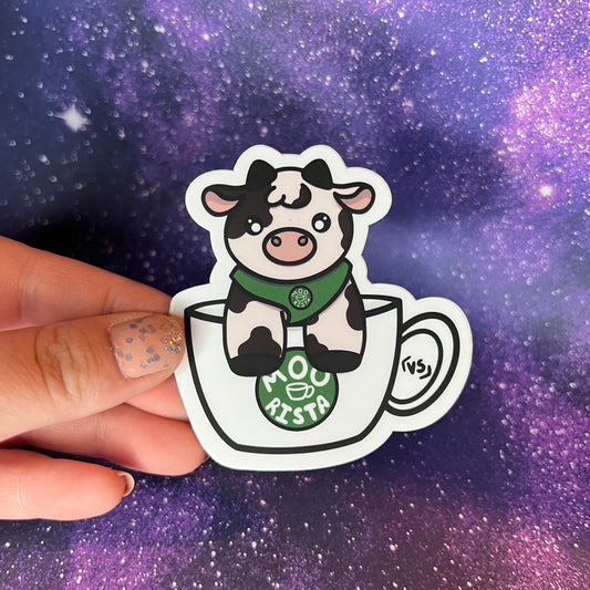Moorista Barista Cow Vinyl Waterproof Sticker