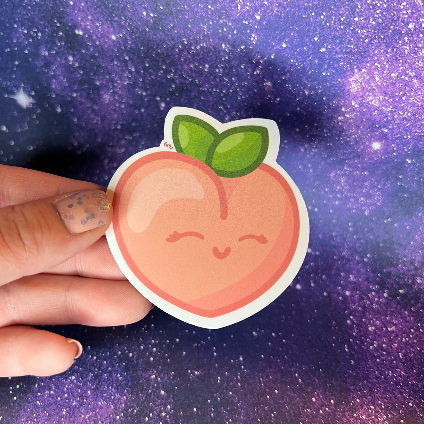 Cutie Peach Water Resistant Sticker