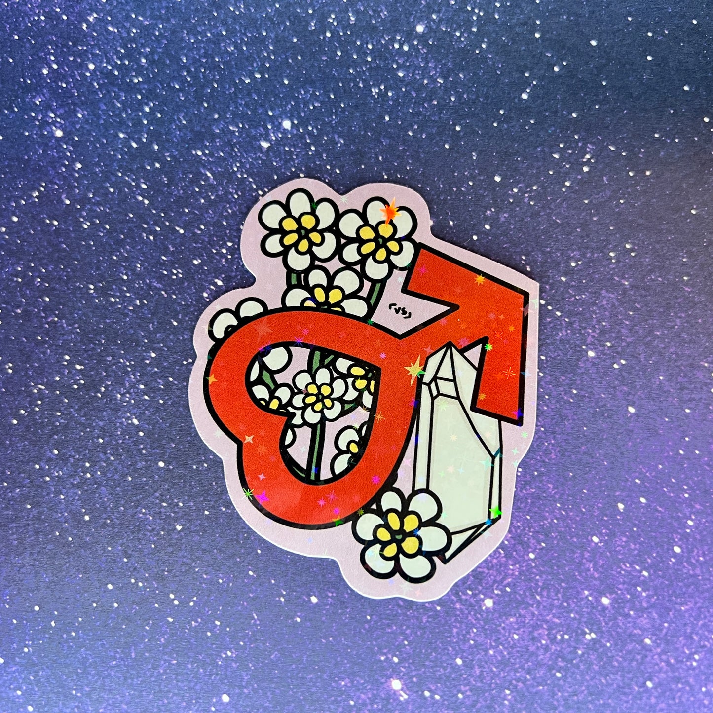 Sailor Guardian Aesthetic Symbol Star Holographic Water Resistant Stickers