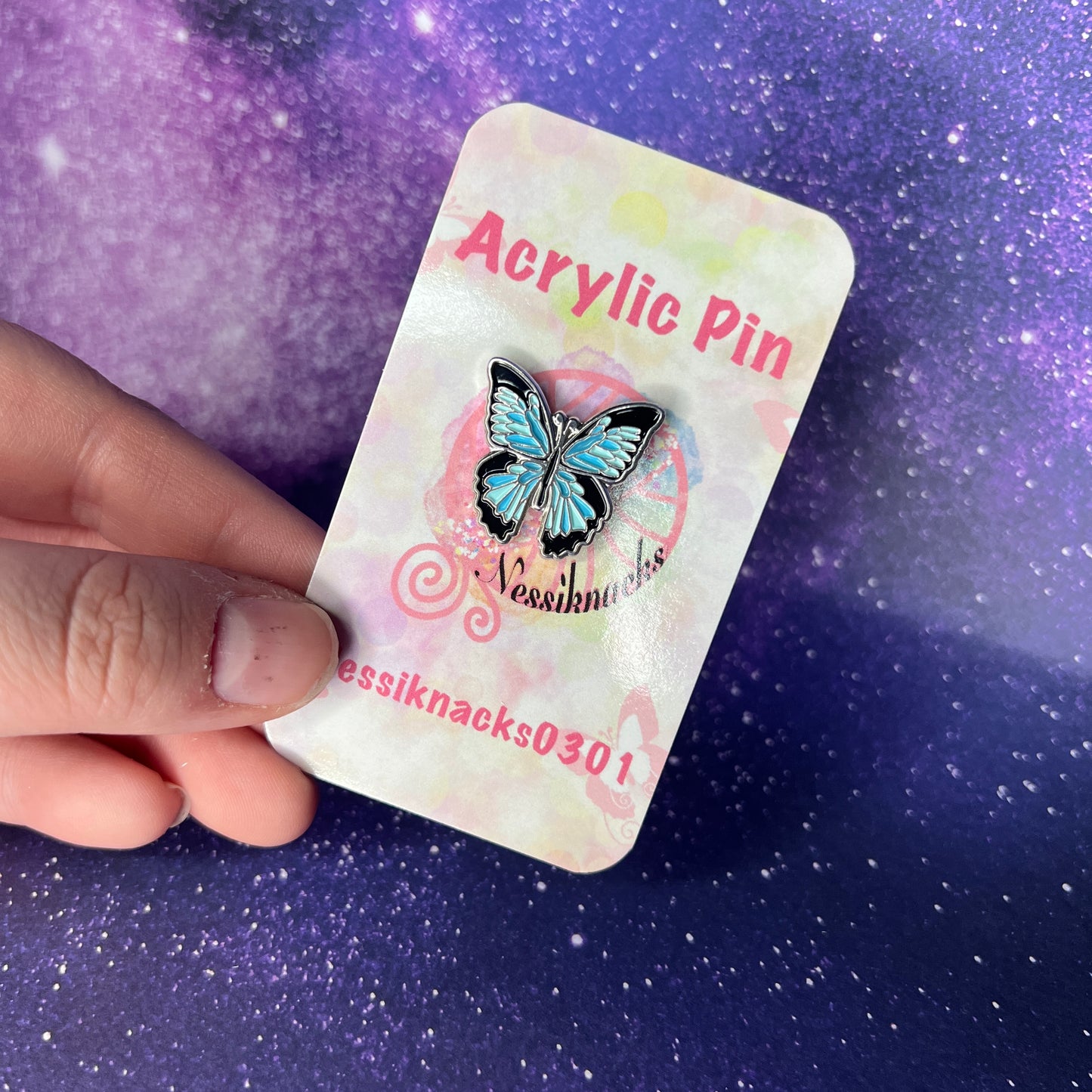 Blue Butterfly Enamel Pin