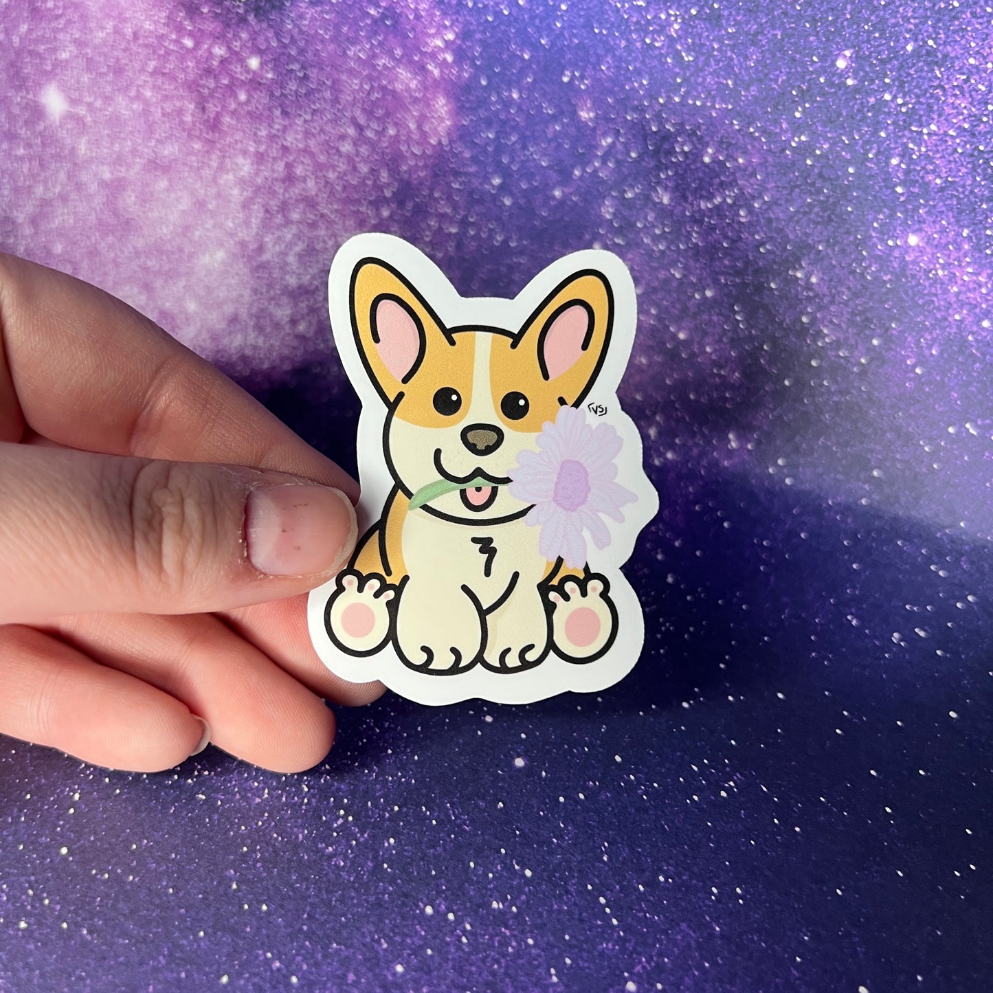 Cheddar With Flower Kawaii Water Resistant Sticker