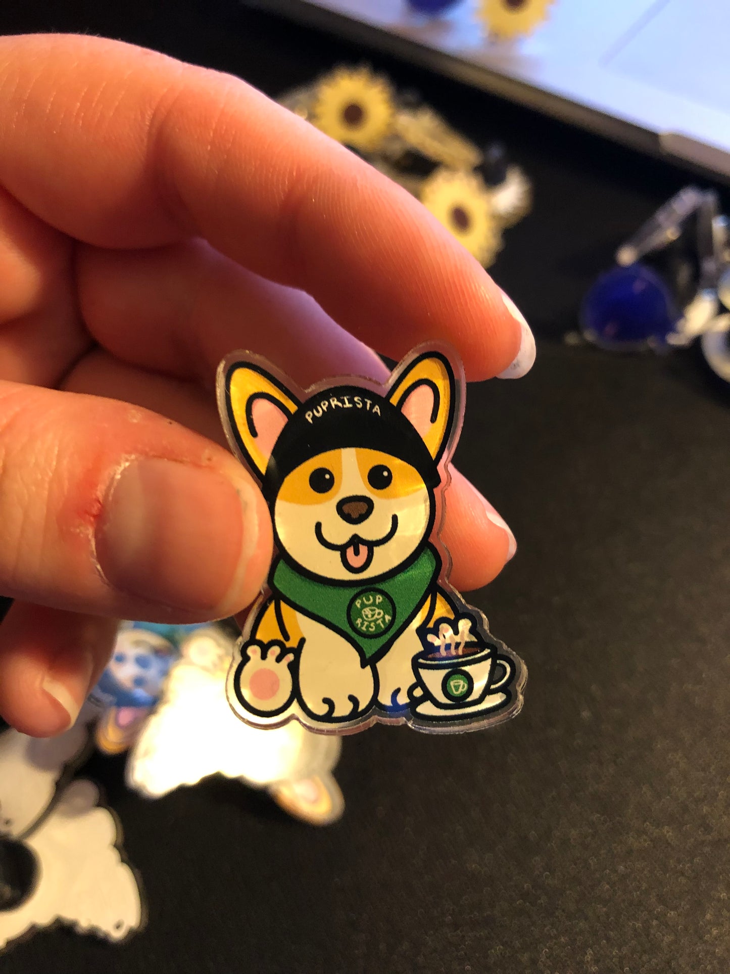Puprista Barista Puppy Acrylic Pin