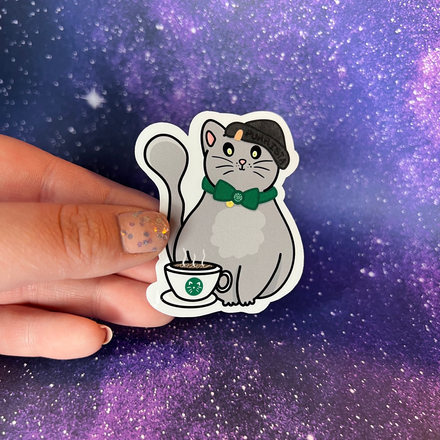 Purrista Barista Cat Water Resistant Sticker