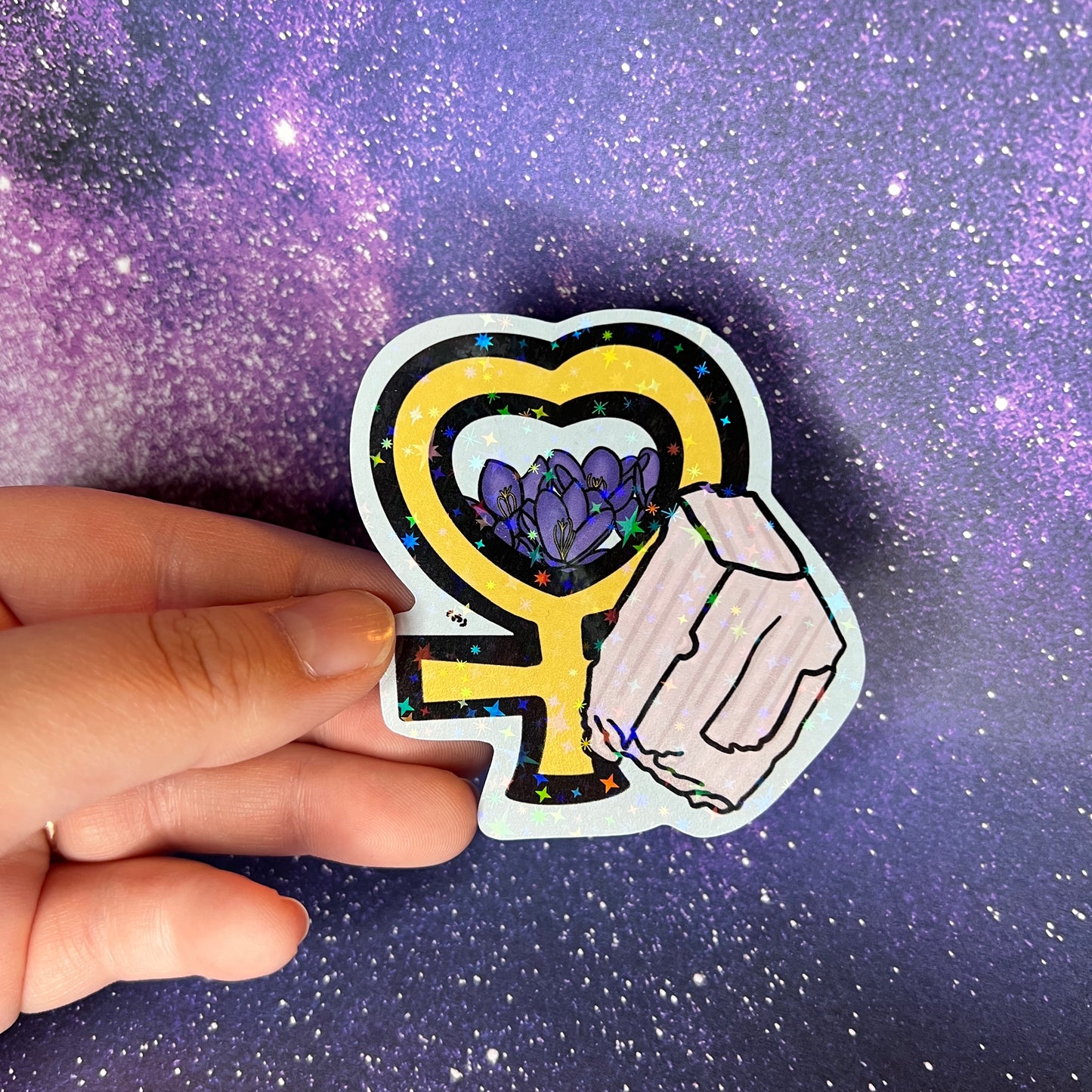 Sailor Guardian Aesthetic Symbol Star Holographic Water Resistant Stickers